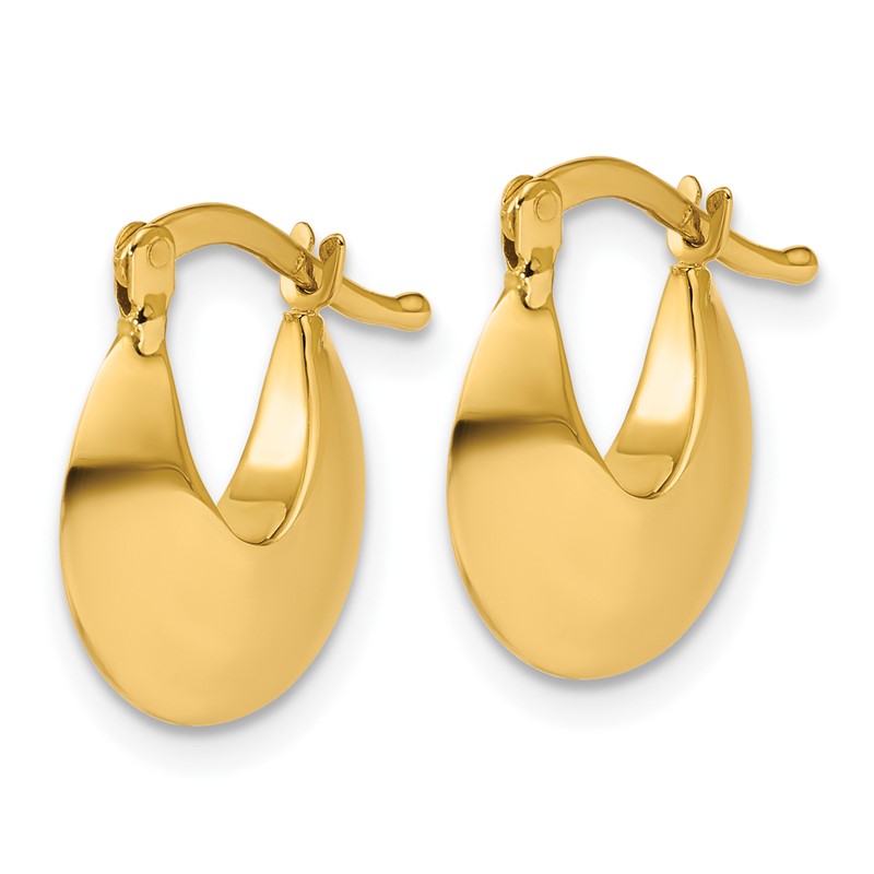 14K Polished Round Hoop Earrings