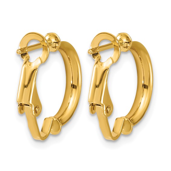Leslie's 14K Two-tone Polished / Diamond-cut Omega Back Earrings