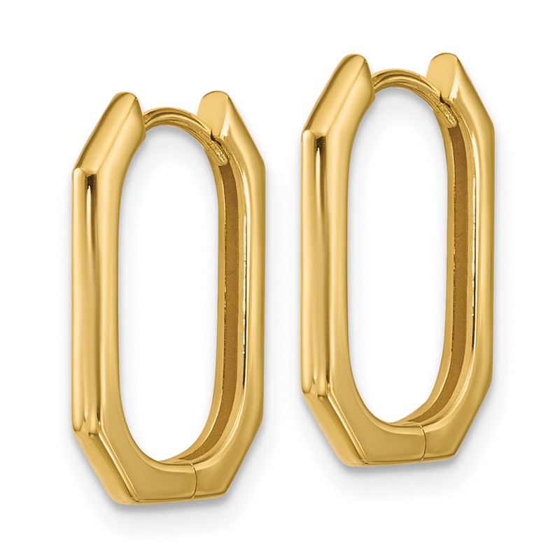 14K Polished Hinged Hoop Earrings