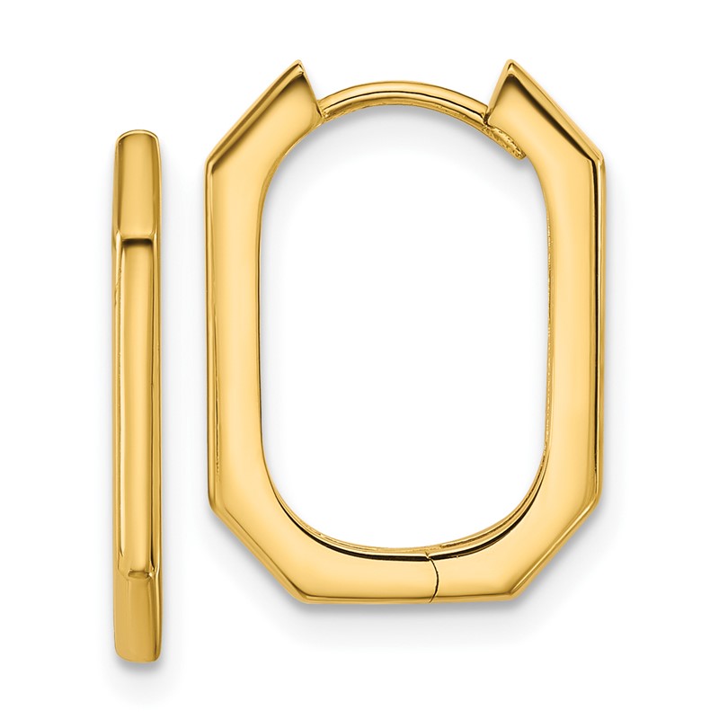 14K Polished Hinged Hoop Earrings