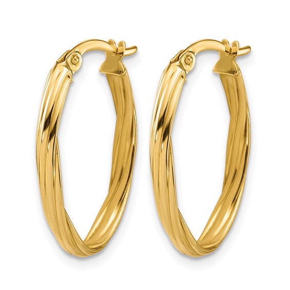 Leslie's Gold Polished and Twisted Hoop Earrings