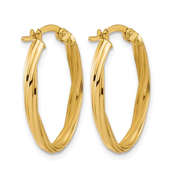 Leslie's Gold Polished and Twisted Hoop Earrings