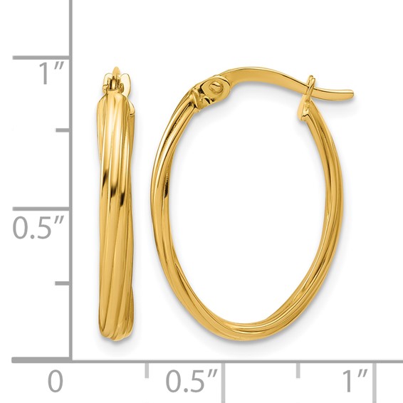 Leslie's Gold Polished and Twisted Hoop Earrings