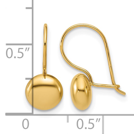 Leslie's Gold Polished Bead Drop Earrings