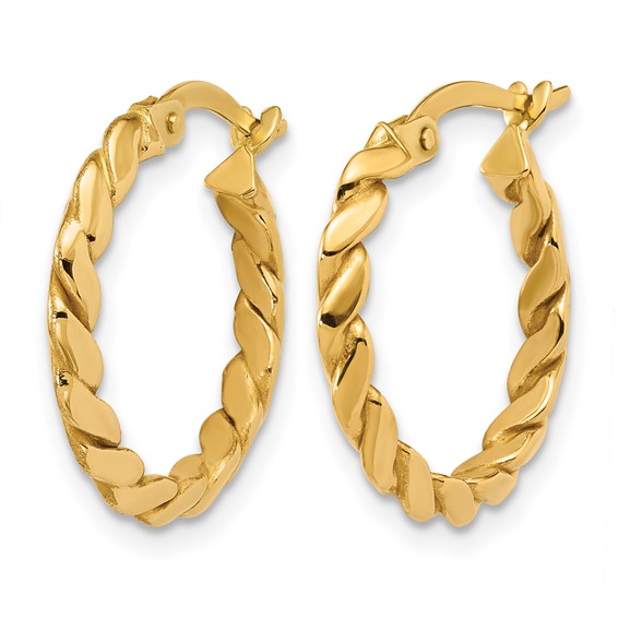 Leslie's Gold Polished and Twisted Hoop Earrings