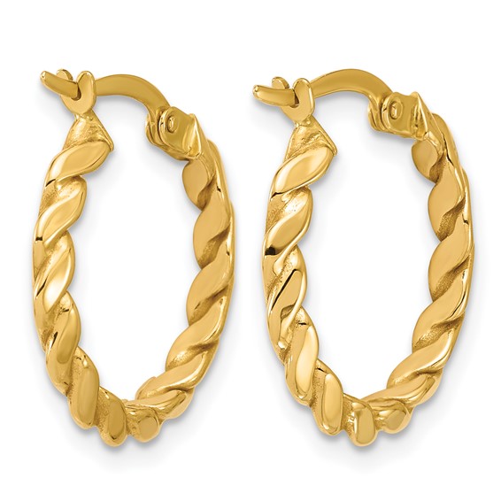 Leslie's Gold Polished and Twisted Hoop Earrings