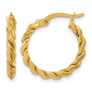 Leslie's Gold Polished and Twisted Hoop Earrings
