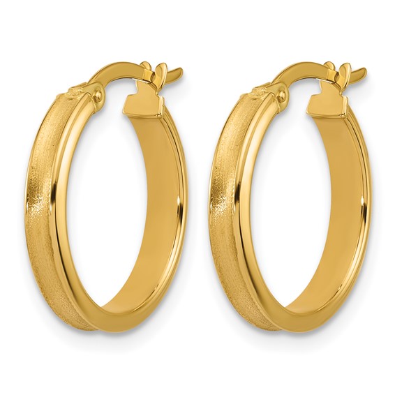 Leslie's Gold Polished and Grooved Hoop Earrings