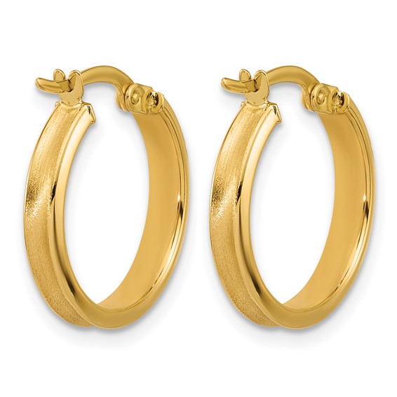 Leslie's Gold Polished and Grooved Hoop Earrings