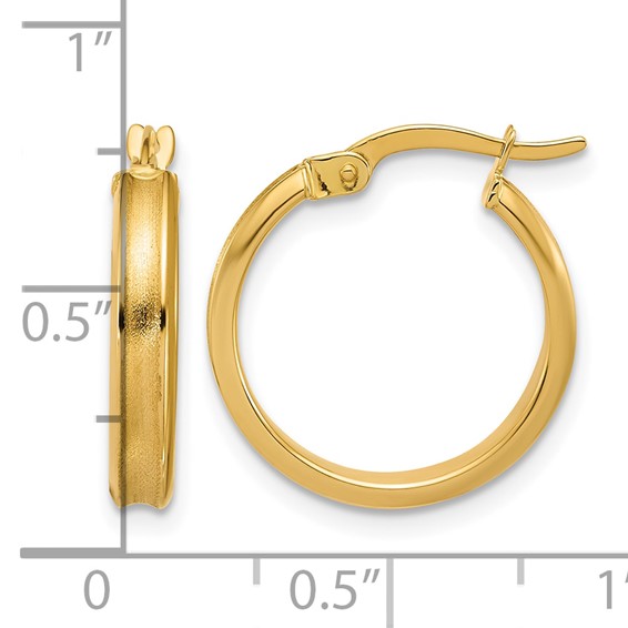 Leslie's Gold Polished and Grooved Hoop Earrings