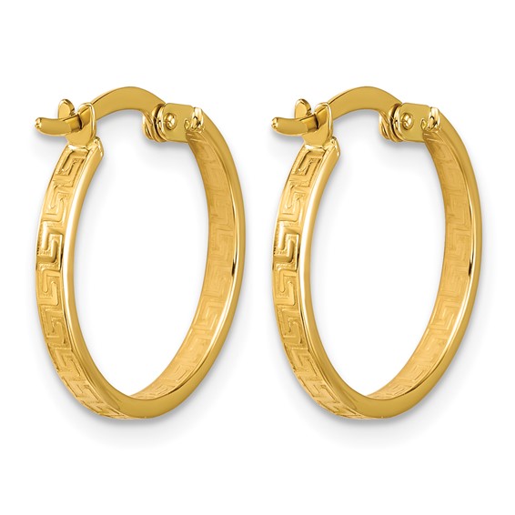 Leslie's Gold Polished Greek Key Hoop Earrings