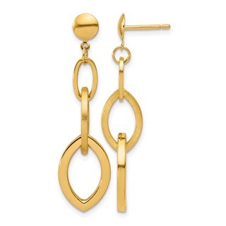 Leslie's 14K Polished and Brushed Fancy Post Dangle Earrings