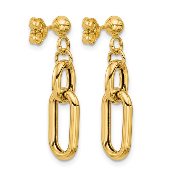 Leslie's 14K Polished Fancy Link Post Dangle Earrings