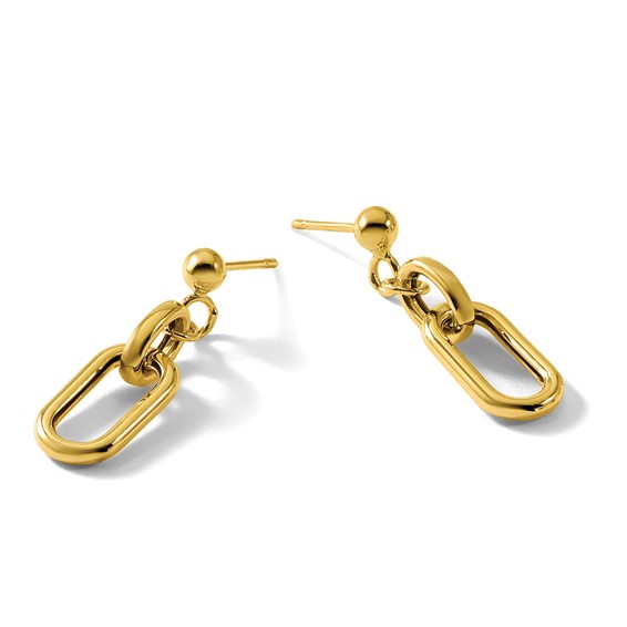 Leslie's 14K Polished Fancy Link Post Dangle Earrings
