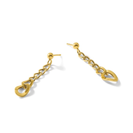 Leslie's 14K Polished Fancy Curb Link Post Dangle Earrings