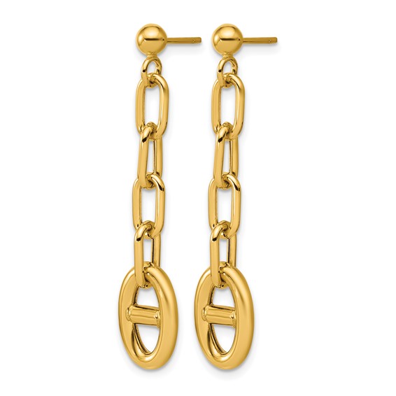 Leslie's 14K Polished Anchor Link Post Dangle Earrings