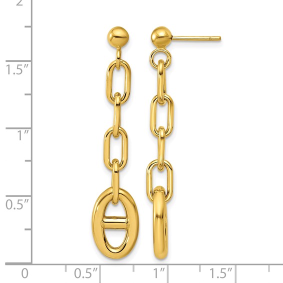 Leslie's 14K Polished Anchor Link Post Dangle Earrings