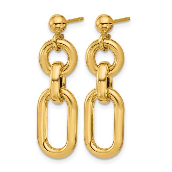 Leslie's 14K Polished Fancy Mixed Links Post Dangle Earrings