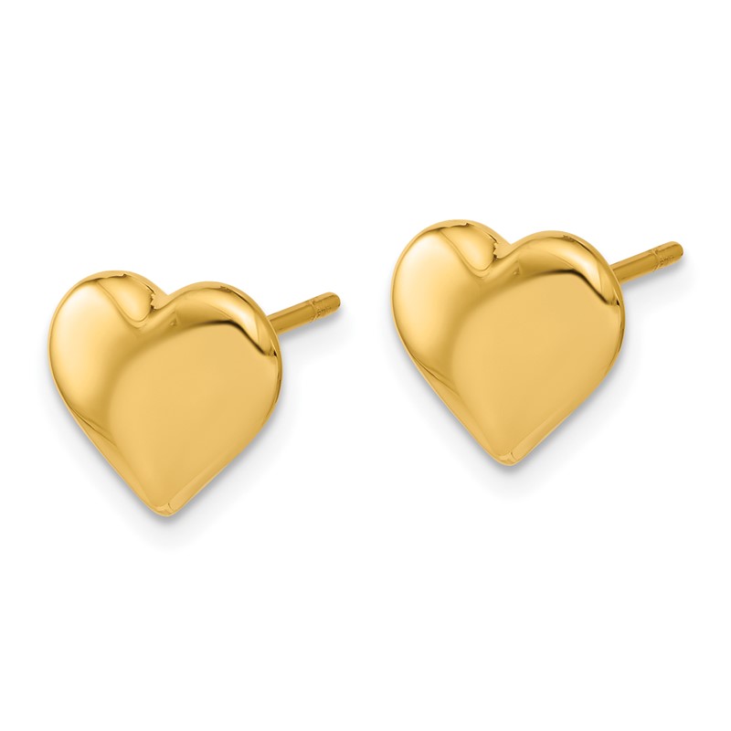 14K Polished Heart Post Earrings