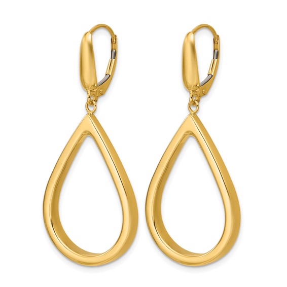 Leslie's 14K Polished Open Teardrop Leverback Dangle Earrings