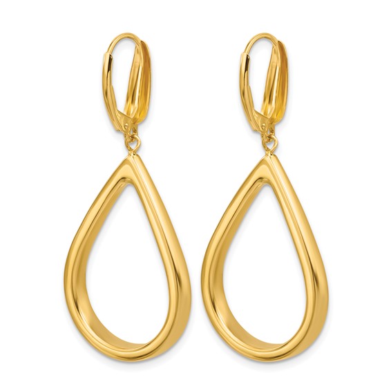 Leslie's 14K Polished Open Teardrop Leverback Dangle Earrings