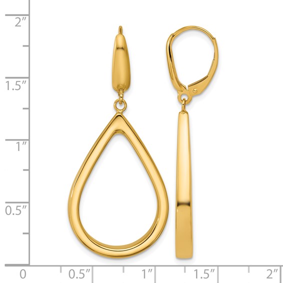 Leslie's 14K Polished Open Teardrop Leverback Dangle Earrings