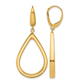 Leslie's 14K Polished Open Teardrop Leverback Dangle Earrings