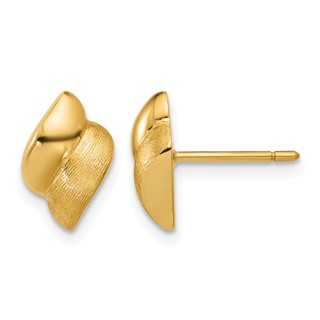 Leslie's 14K Polished and Brushed Fancy Post Earrings