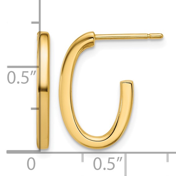 Leslie's Gold Polished J-Hoop Earrings