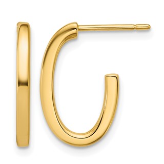 Leslie's Gold Polished J-Hoop Earrings