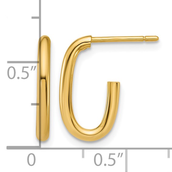 Leslie's Gold Polished J-Hoop Earrings