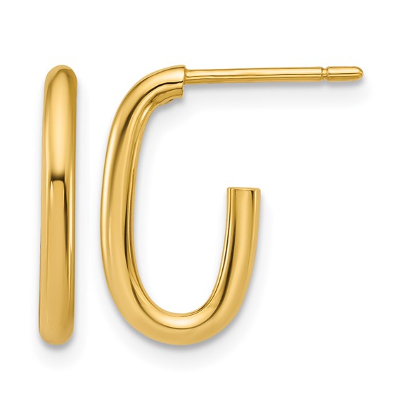 Leslie's Gold Polished J-Hoop Earrings