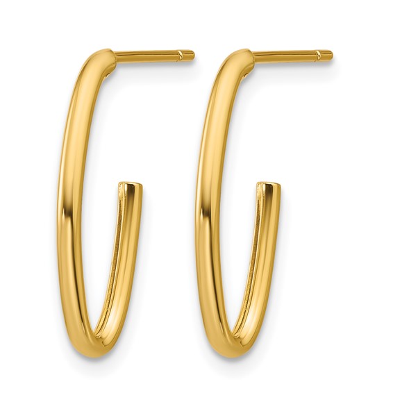 Leslie's Gold Polished J-Hoop Earrings