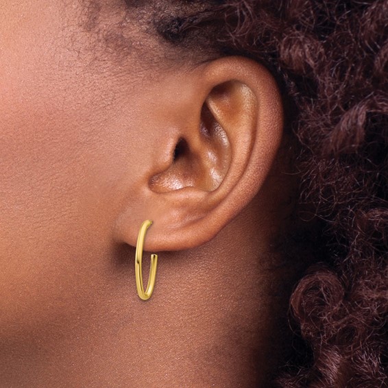 Leslie's Gold Polished J-Hoop Earrings