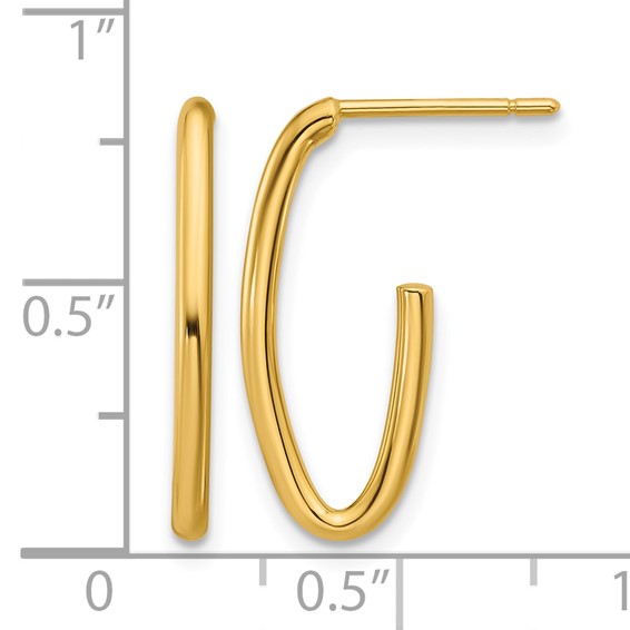 Leslie's Gold Polished J-Hoop Earrings