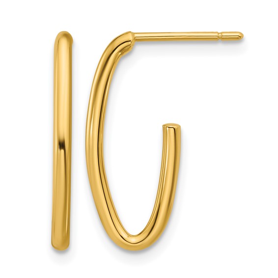 Leslie's Gold Polished J-Hoop Earrings