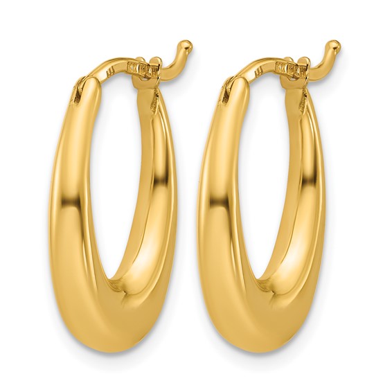 Leslie's 14K Polished Tapered Oval Hoop Earrings