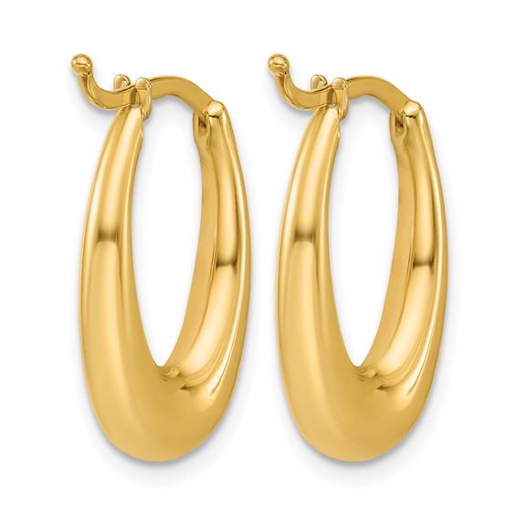 Leslie's 14K Polished Tapered Oval Hoop Earrings