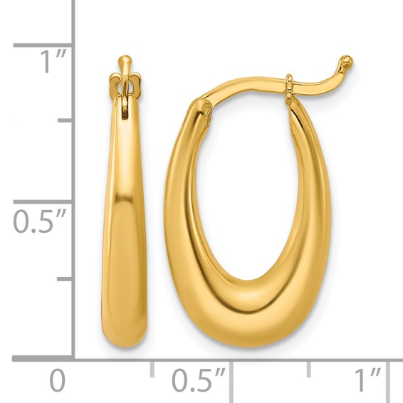 Leslie's 14K Polished Tapered Oval Hoop Earrings