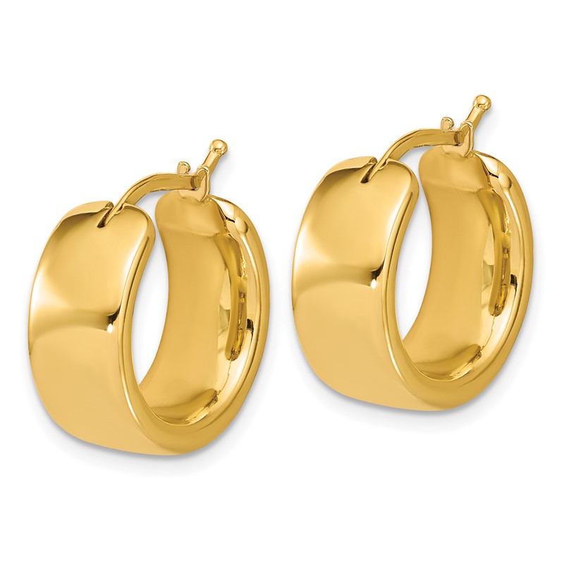 14K Polished 7.7mm Round Hoop Earrings