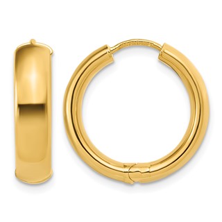 Leslie's 14K Polished Hinged Hoop Earrings