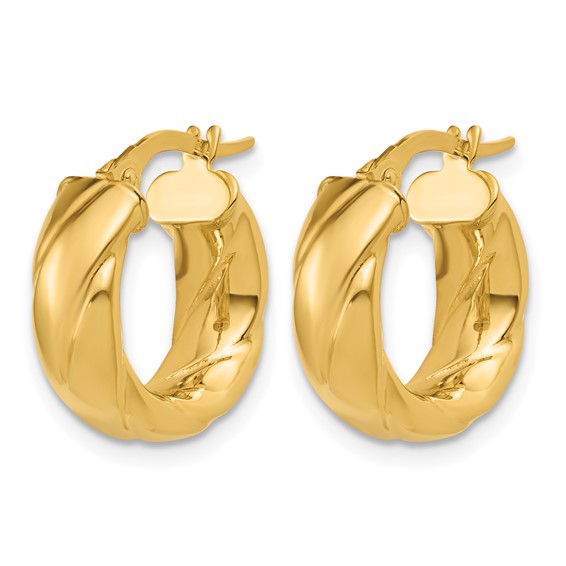 Leslie's Gold Polished and Twisted Hoop Earrings