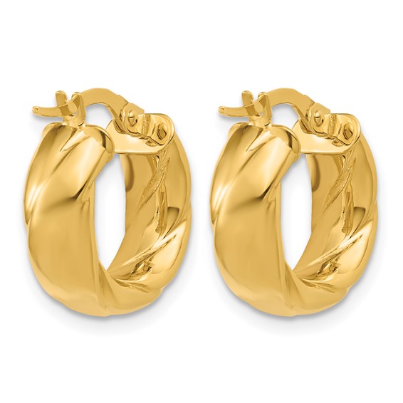 Leslie's Gold Polished and Twisted Hoop Earrings