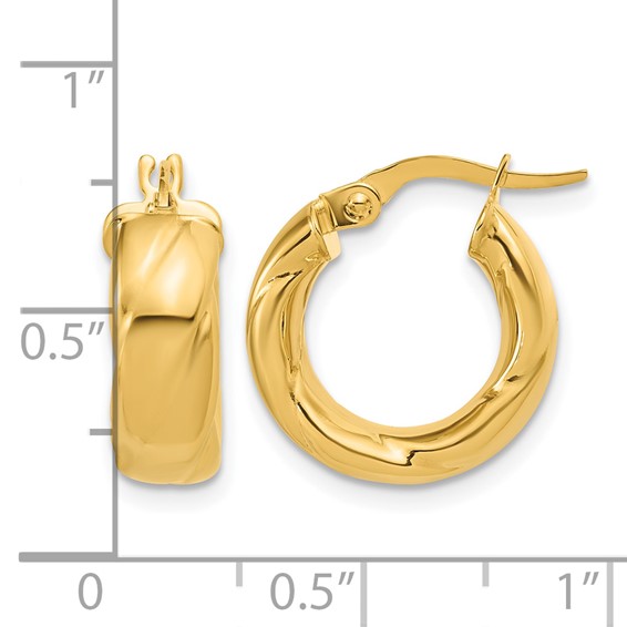 Leslie's Gold Polished and Twisted Hoop Earrings