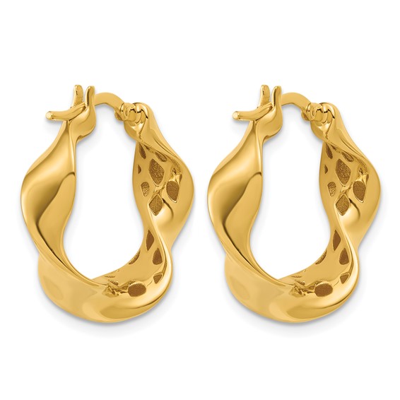 Leslie's 14K Polished Wavy Hoop Earrings