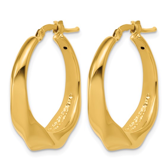 Leslie's 14K Polished Twisted Hollow Hoop Earrings