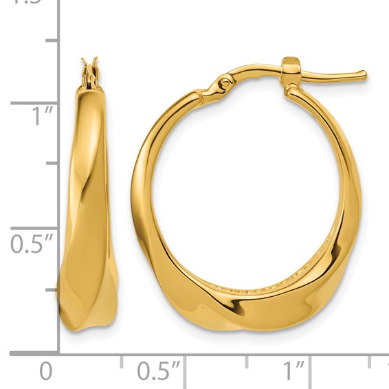 Leslie's 14K Polished Twisted Hollow Hoop Earrings