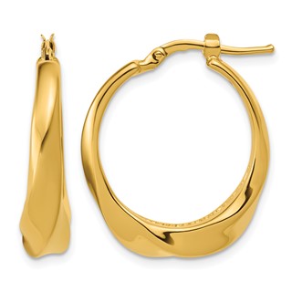 Leslie's 14K Polished Twisted Hollow Hoop Earrings