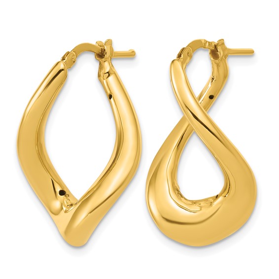 Leslie's Gold Polished Twist Hoop Earrings