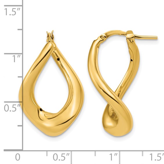 Leslie's Gold Polished Twist Hoop Earrings
